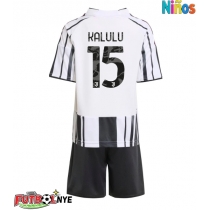 Camiseta Juventus Pierre Kalulu #15 Primera Equipación para niños 2025-26 manga corta (+ pantalones cortos)